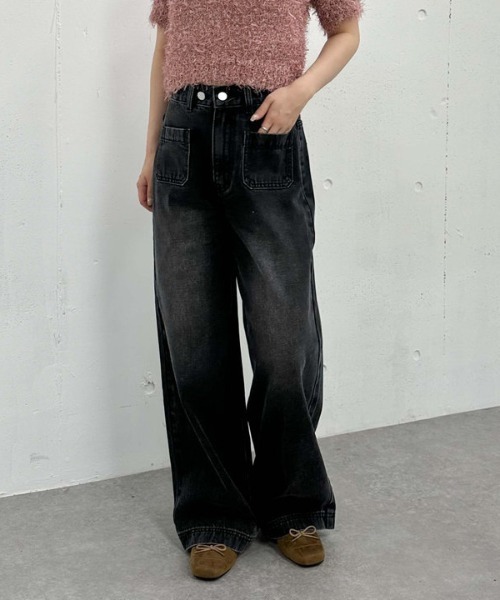 【極美品】アルベロベロ　デニム　ジーンズ　雨も楽しいね！ archives（アルシーヴ） ジーンズ デニム デニムパンツ フロント