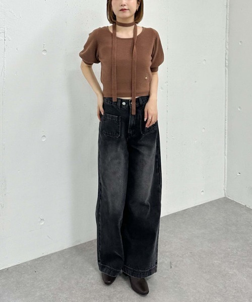 【極美品】アルベロベロ　デニム　ジーンズ　雨も楽しいね！ archives（アルシーヴ） ジーンズ デニム デニムパンツ フロント