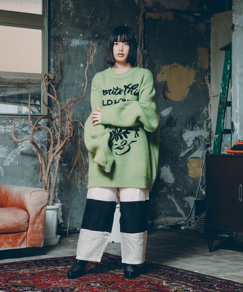 YEAH RIGHT!!（イェーライト） ワイドパンツ パンツ BLK/WHT EASY PT 