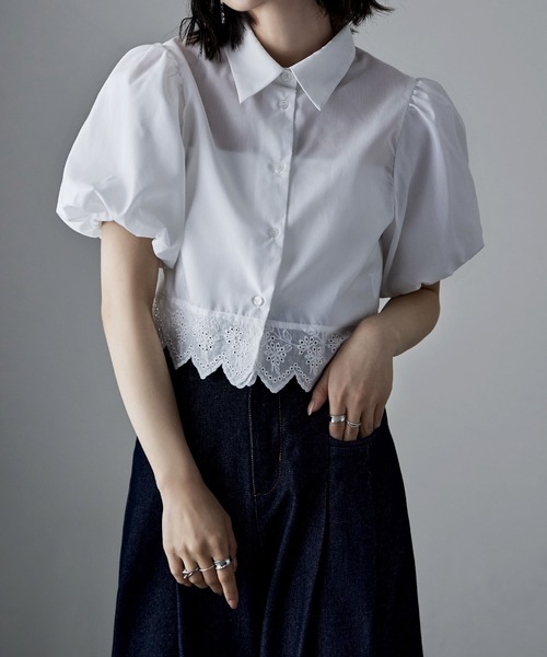 「etoll.」 半袖シャツ M ホワイト レディース_画像9