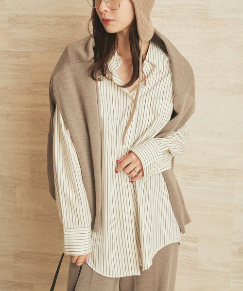 plage（プラージュ） ブラウス シャツ nuance stripe シャツ