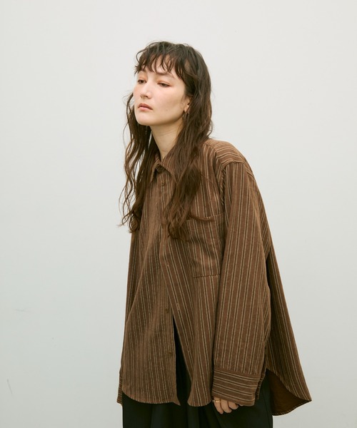 ブラウス シャツ Ethical suede over shirt / エシカルスエード 