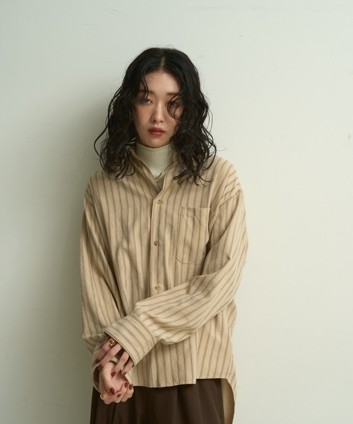 ブラウス シャツ Ethical suede over shirt / エシカルスエード 