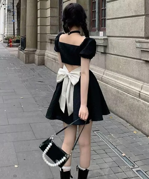 Mejoul 半袖ワンピース L ブラック レディース : ZOZOTOWN Yahoo!店