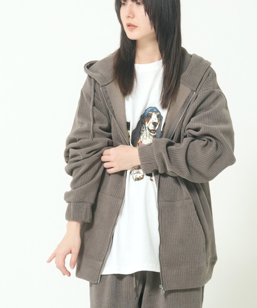CORISCO（コリスコ） パーカー カットコーデュロイジップパーカー(M1