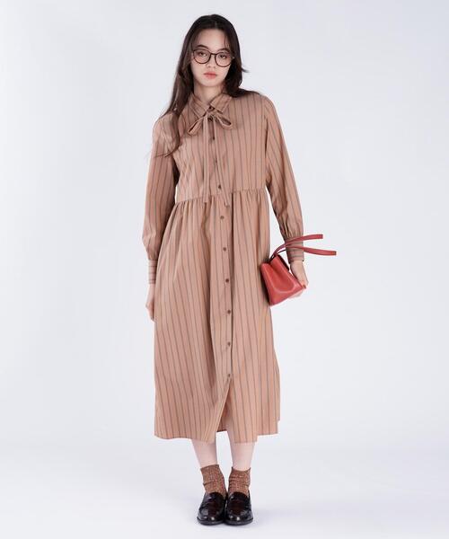 To b by agnes.bアニエスベー　コットンワンピース To b. by agnes シャツワンピース ストライプ コットン : ZOZOTOWN
