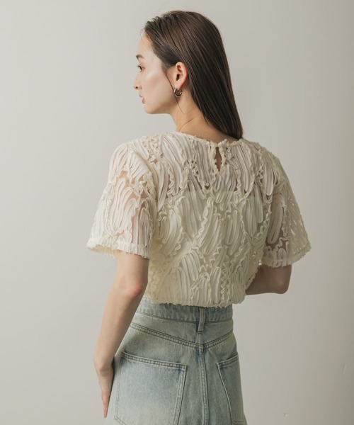 「SENSE OF PLACE by URBAN RESEARCH」 半袖ブラウス ONE アイボリー レディース_画像4