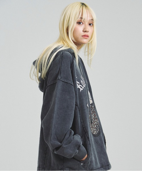 JACKROSE（ジャックローズ） パーカー B-TRS-Lips＆Tongue-ヒョウ柄