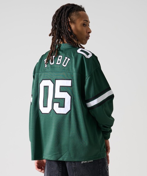 トップス bbbb FUBU（フブ） tシャツ ブランド ロゴ ナンバー ワッペン Vネック 長袖