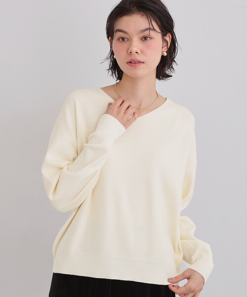 THE SHOP TK ニット セーター 「すっきりシルエットが叶う」大人のため