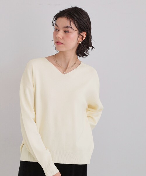 THE SHOP TK ニット セーター 「すっきりシルエットが叶う」大人のため