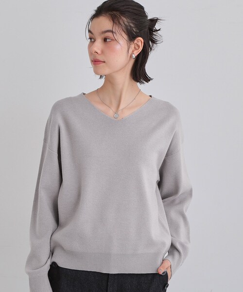 THE SHOP TK ニット セーター 「すっきりシルエットが叶う」大人のため