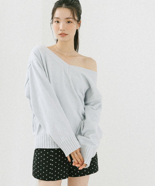 Heather（ヘザー） ニット セーター Vネックモールラメニット 599408