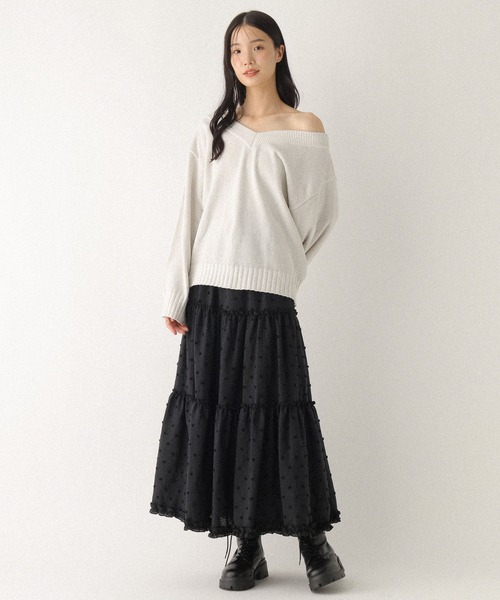 Heather（ヘザー） ニット セーター Vネックモールラメニット 599408