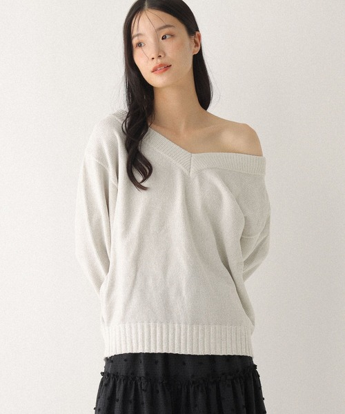 Heather（ヘザー） ニット セーター Vネックモールラメニット 599408