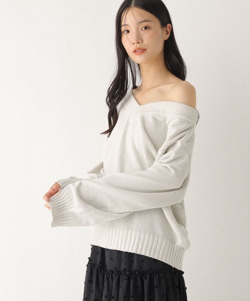 Heather（ヘザー） ニット セーター Vネックモールラメニット 599408