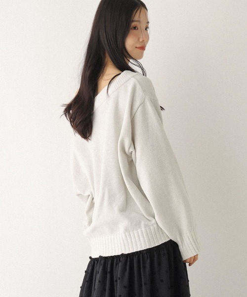 Heather（ヘザー） ニット セーター Vネックモールラメニット 599408