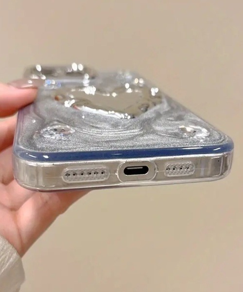 スマホケース iPhoneケース シルバー系 ( iPhone 13 / 13pro 14 14Pro