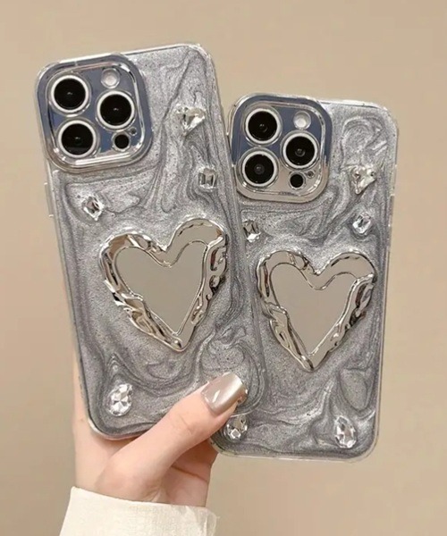 スマホケース iPhoneケース シルバー系 ( iPhone 13 /iPhone Pro