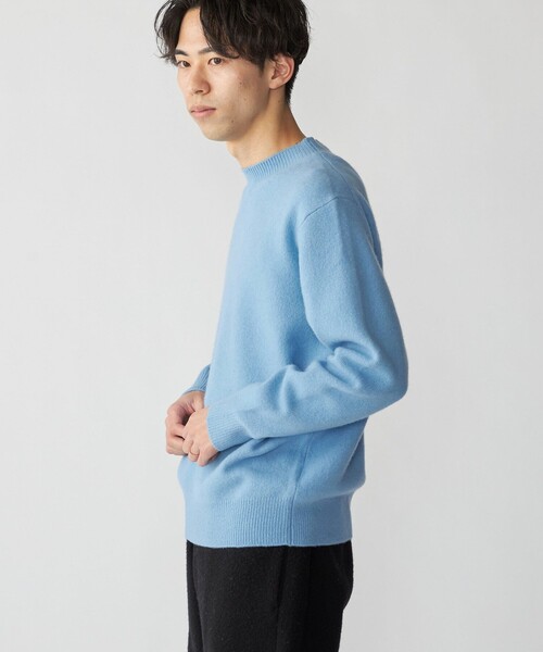 055ヴィンス 水色やわらか♡ウールカシミアオーバーサイズニット S SHIPS（シップス） セーター ニット SHIPS:「手洗い可能」7ゲージ