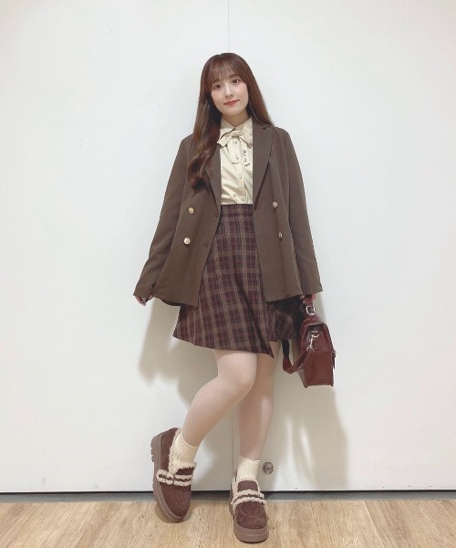 F i.n.t（フィント） スカート ラップ風アシメチェックミニスカート