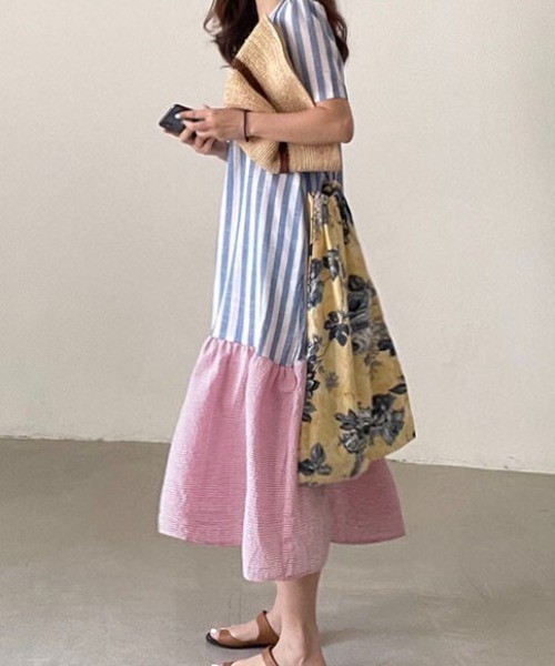 「FAVORITO」 半袖ワンピース F ブルー レディース_画像5