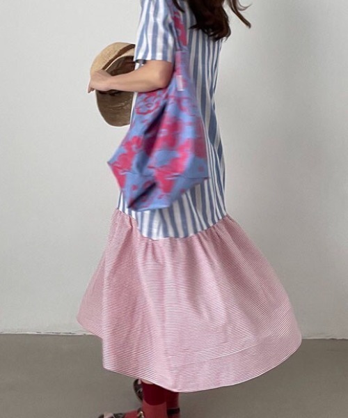 「FAVORITO」 半袖ワンピース F ブルー レディース_画像9