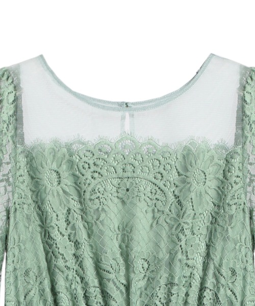 「DRESS PLUS」 半袖ワンピース M セージグリーン レディース_画像4