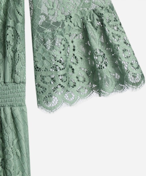 「DRESS PLUS」 半袖ワンピース M セージグリーン レディース_画像6