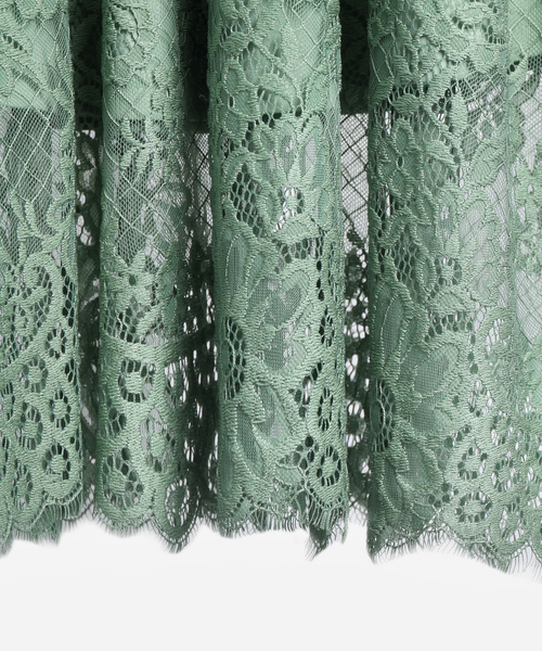 「DRESS PLUS」 半袖ワンピース M セージグリーン レディース_画像7