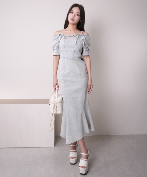 LIP SERVICE（リップサービス） 半袖ワンピース S ブルー系その他