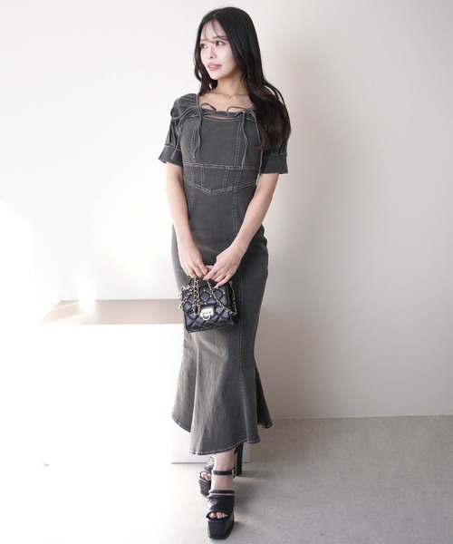 LIP SERVICE（リップサービス） 半袖ワンピース S ブルー系その他