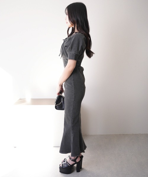 「LIPSERVICE」 半袖ワンピース S ブルー系その他 レディース_画像8