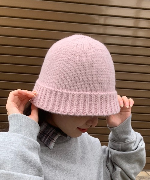 moz（モズ） 帽子 ハット レディース 「MOZ」リブ編みニットバケット