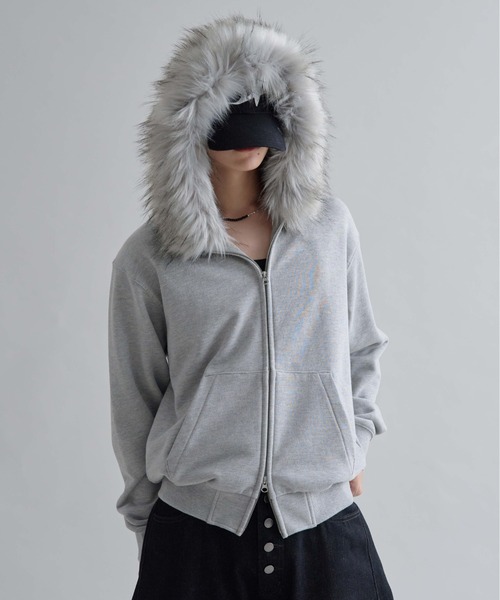 epnkアジャスタブルフェイクファーフーディ パーカー Adjustable Faux Fur Hoodie /アジャスタブルフェイクファー