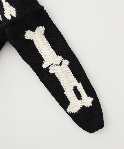 MacMahon Knitting Mills クロスボーンニット 骨 ブラック MacMahon Knitting Mills/マクマホン 別注Cross Bone Vest | BEAVER