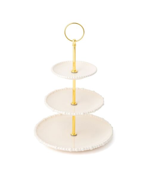 Francfranc（フランフラン） 食器 パール ケーキスタンド 3段 ベージュ
