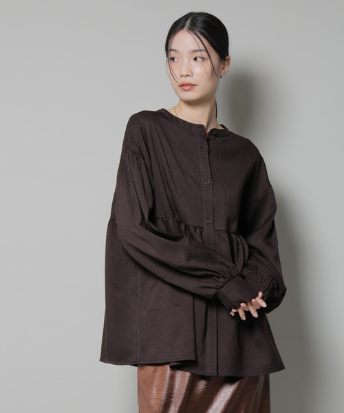 NANO universe（ナノ・ユニバース） ブラウス シャツ ウールライク