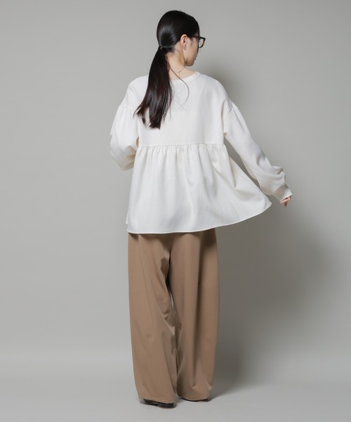 ☆りい様ご専用☆　ナノユニバース　アイボリー　長袖ブラウス　ゆったり　羽織り NANO universe（ナノ・ユニバース） ブラウス シャツ ウールライク