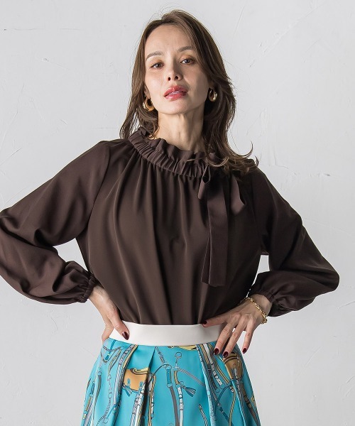 Viaggio Blu（ビアッジョブルー） tシャツ サイドリボンカットソー