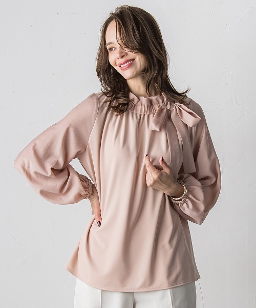 ビアッジョブルー（Viaggio blu）/サイドリボンカットソー≪洗濯機で洗える≫ Viaggio Blu（ビアッジョブルー） tシャツ サイドリボンカットソー