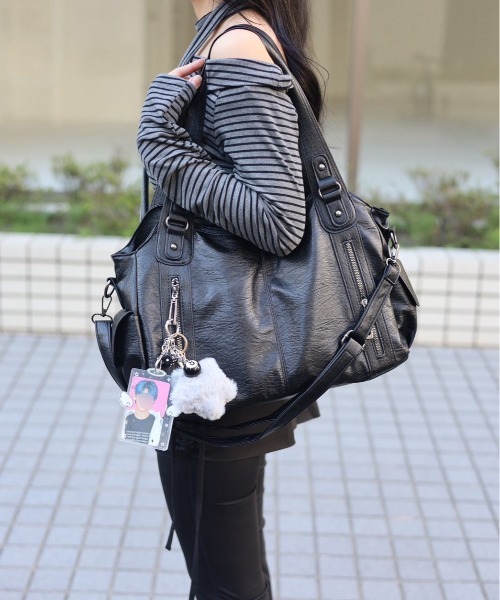 ショルダーバッグ バッグ 「多収納」ソフトレザー調 2WAYショルダー