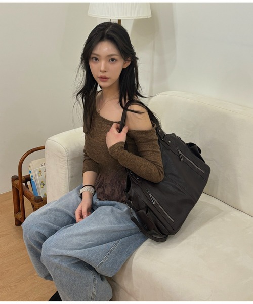 ショルダーバッグ バッグ 「多収納」ソフトレザー調 2WAYショルダー