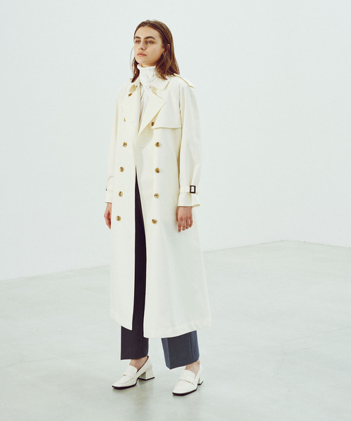 「N.O.R.C by the line」 トレンチコート M オフホワイト レディース_画像2