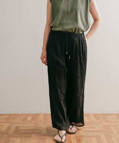 「mizuiroind」 イージーパンツ FREE オフホワイト レディース_画像3