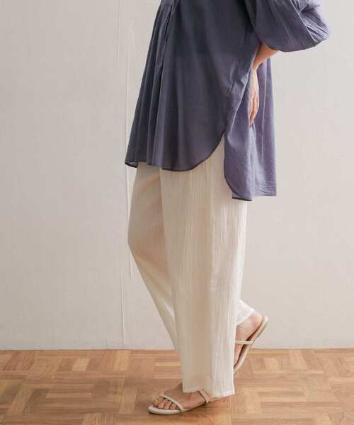 「mizuiroind」 イージーパンツ FREE オフホワイト レディース_画像6