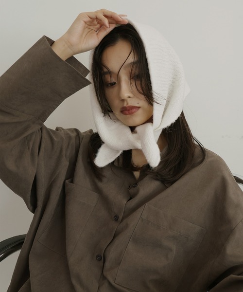 hellam（ヘラム） ストール マフラー トライアングルニットスカーフ