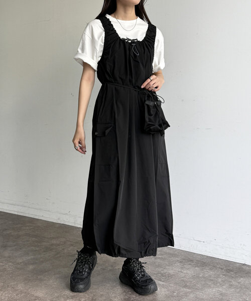 「CPCM」 キャミソールワンピース FREE ブラック レディースの画像9