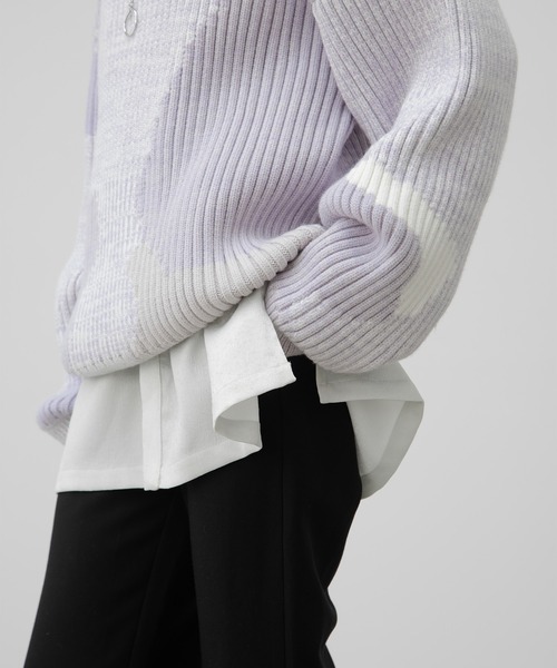 「EKCOOKIES」 長袖ニット S ラベンダー レディース_画像2