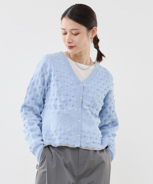 「SOFFITTO」 ニットカーディガン FREE ホワイト レディース_画像2